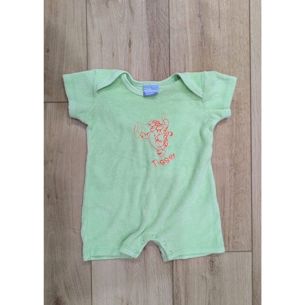 Y2K Disney Embroidered Tigger Terry Cloth Short Romper